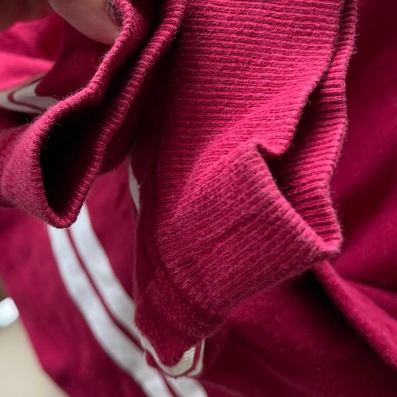 Victoria’s Secret PINK Crimson Red Varsity Crew French Terry Pullover Sweatshirt - Picture 5 of 8